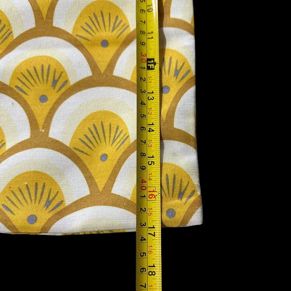 Pillow Covers Retro Yellow White Gray Fan Scales Zippered Pillowcases Pair